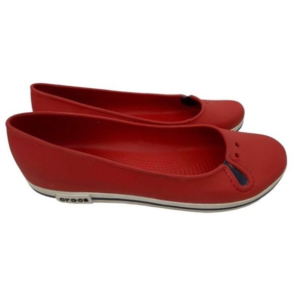 Crocs Crocband Size 10 Ballet Flats Slip On Comfort Shoes Casual Walking Red - Picture 2 of 10